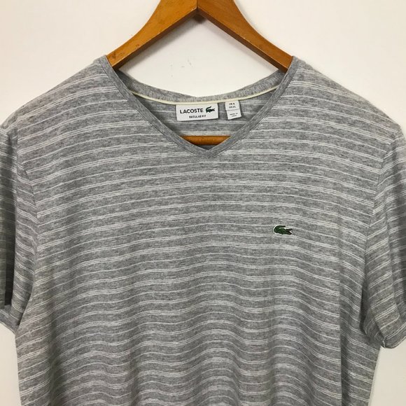 Lacoste Other - Lacoste Regular V-Neck Stripe XL Cotton Logo Shirt